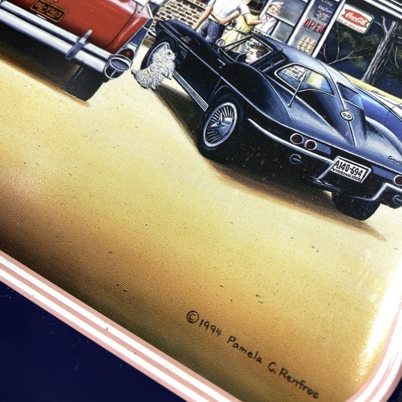 Coca Cola Vintage Dairy Queen Tin Serving Tray Vintage Enamel Barware Blue Red - Picture 10 of 15